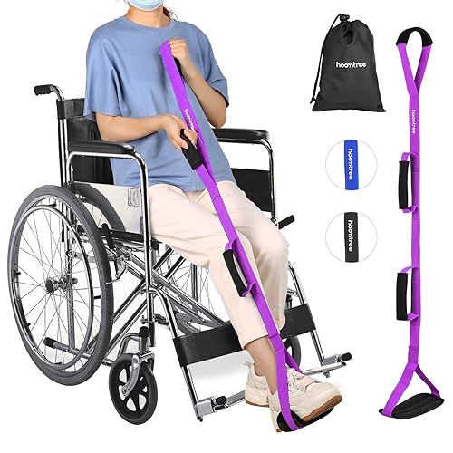 Leg lifter strap for hip replacement recovery