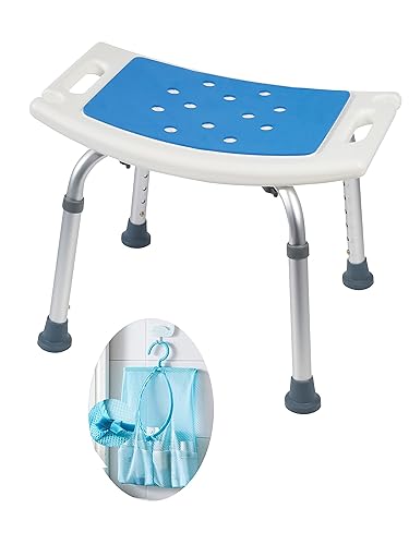 Shower stool with back support for safe bathing