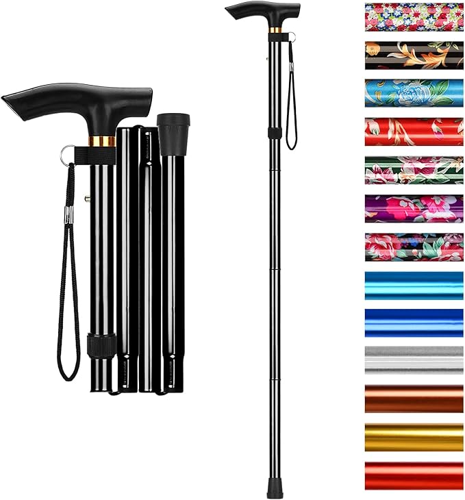 Stylish adjustable walking cane with ergonomic handle